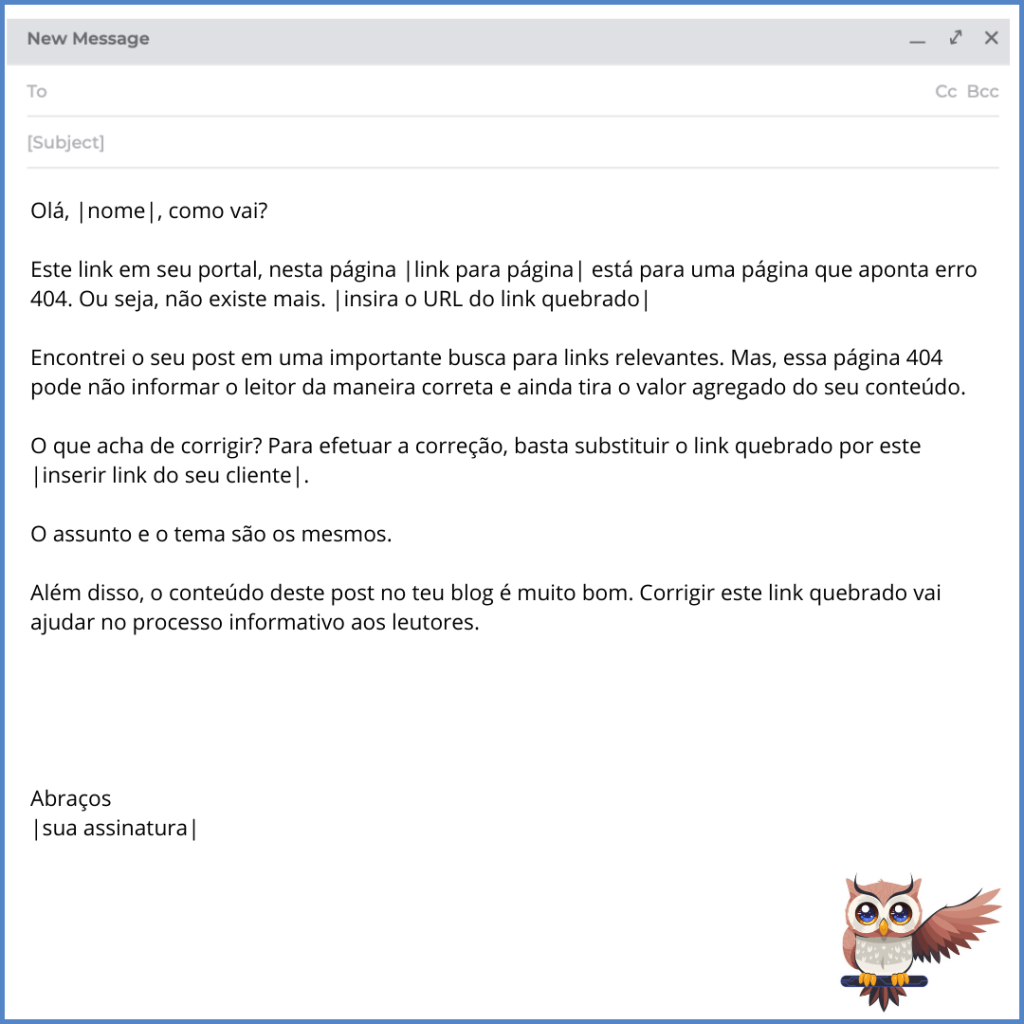 template com modelo de link building usando broken links como estratégia