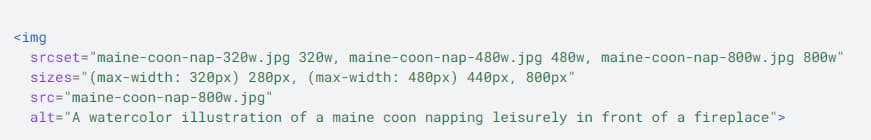 Print do código fonte de uma página que exibe os atributos de uma imagem em HTML.