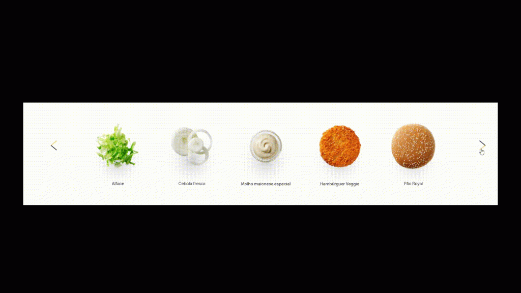 Imagem apresenta ingredientes frescos, incluindo alface, cebola, molho maionese especial, hambúrguer vegano e pão Royal, perfeitos para opções vegetarianas.
