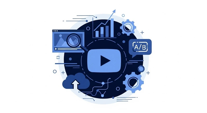 ilustração com símbolo de vídeo sobre seo para youtube