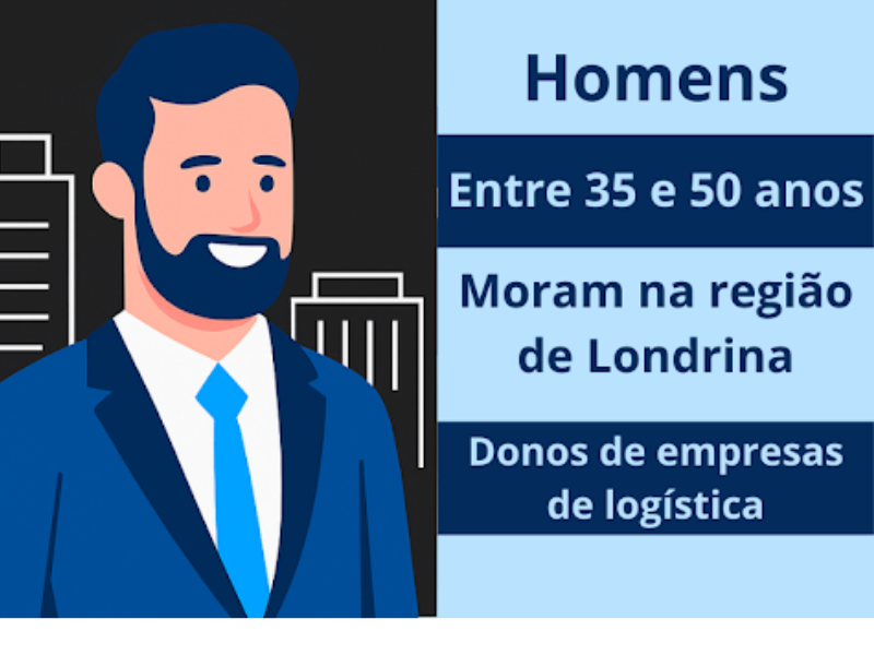 A imagem é um exemplo de persona, utilizada em estratégias de marketing para definir o perfil ideal de cliente.
