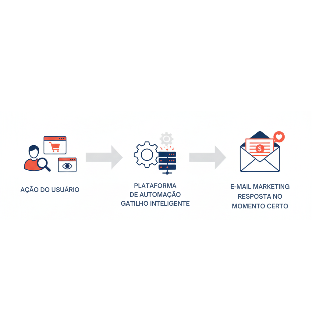 Infográfico representando o fluxo ideal de envio de remarketing.